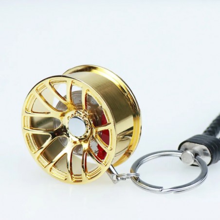 Wheel keychain with brake disc