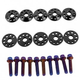 BLACK ALUMINUM Fender Washers 10Pcs Bumper Dress Up Kit