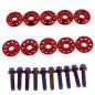 RED ALUMINUM Fender Washers 10Pcs Bumper Dress Up Kit